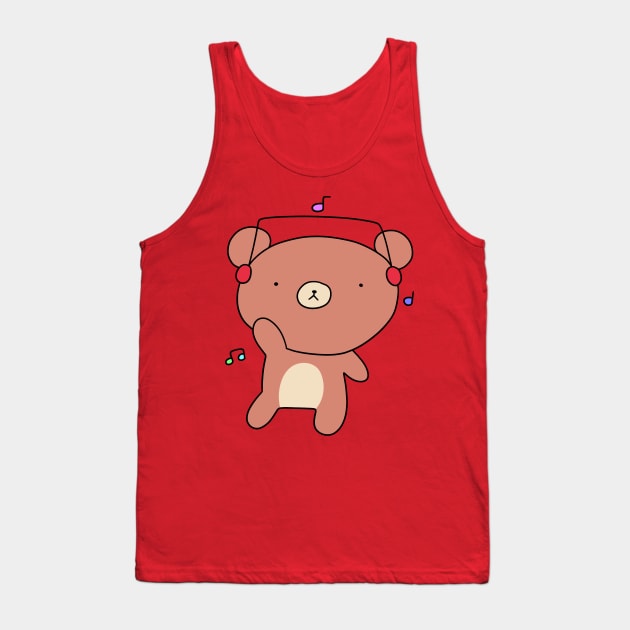 Dancing Headphones Bear Tank Top by saradaboru